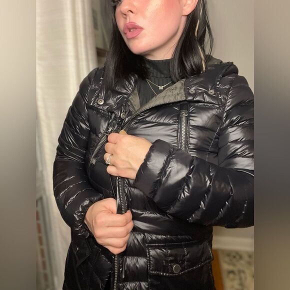 Lucky Brand Long Packable Puffer Black Jacket - Picture 1 of 16